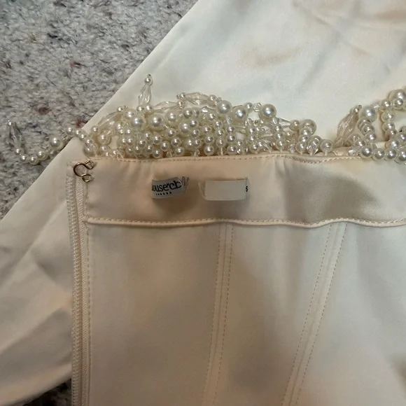 House of CB Ivory Beaded Strapless Corset Top - Picture 5 of 6